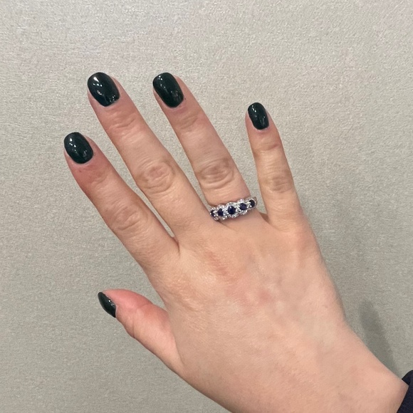 Vera Wang Blue Sapphire & Diamonds Ring - Picture 2 of 2